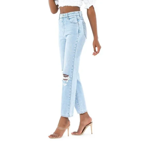 Rolla's Original Straight High Rise Jeans in Sunbleach Worn 28 Womens Denim Pant - Picture 3 of 15
